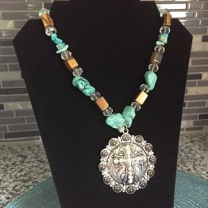 Stone Cross Necklace